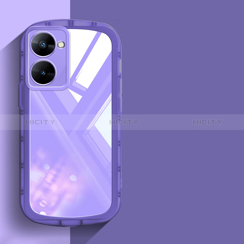 Coque Ultra Fine TPU Souple Housse Etui Transparente H03 pour Realme 10S 5G Violet Plus