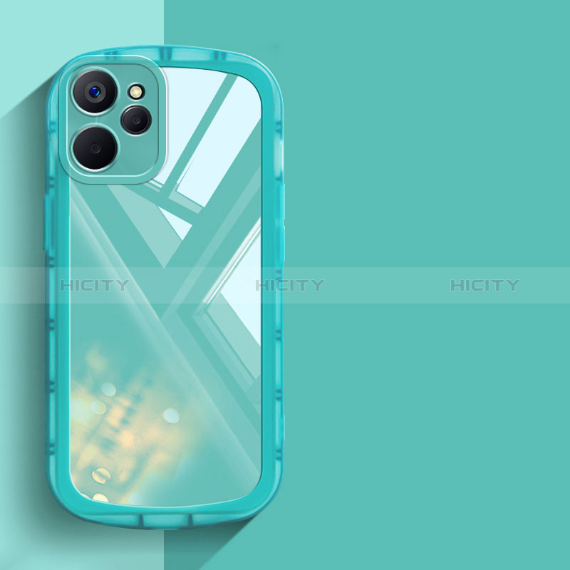 Coque Ultra Fine TPU Souple Housse Etui Transparente H03 pour Realme 10T 5G Cyan Plus