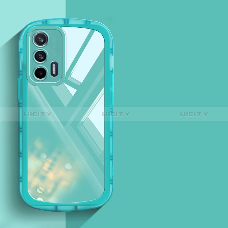 Coque Ultra Fine TPU Souple Housse Etui Transparente H03 pour Realme GT 5G Cyan Plus