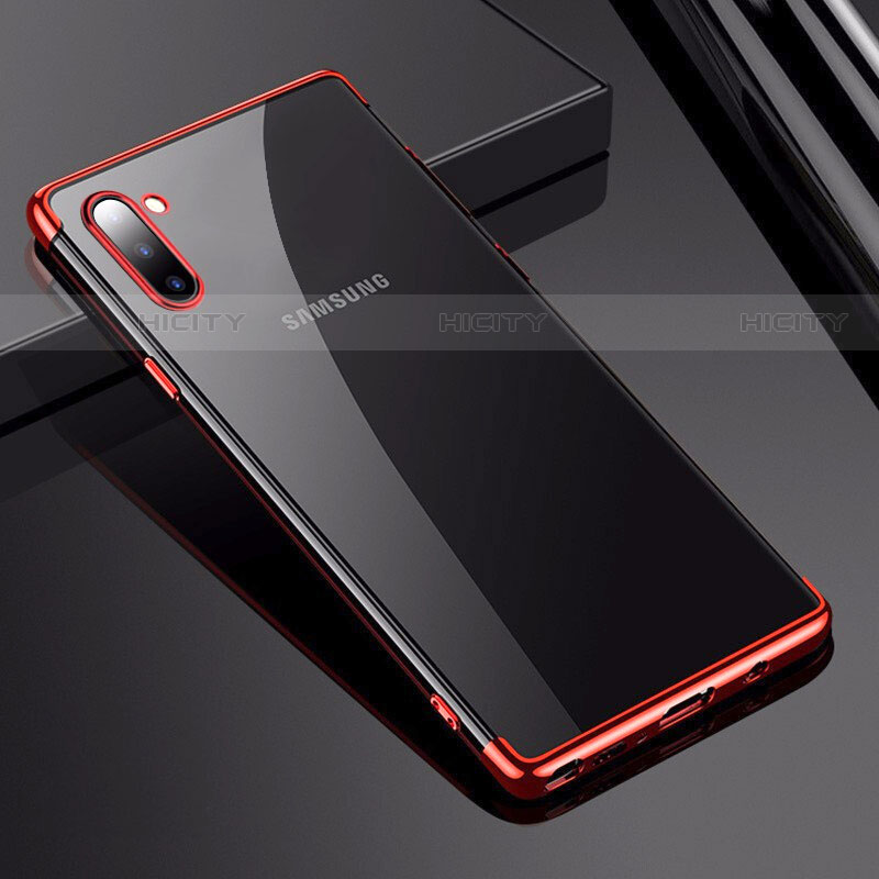 Coque Ultra Fine TPU Souple Housse Etui Transparente H03 pour Samsung Galaxy Note 10 5G Rouge Plus