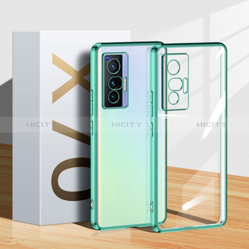 Coque Ultra Fine TPU Souple Housse Etui Transparente H03 pour Vivo X70t Vert Plus