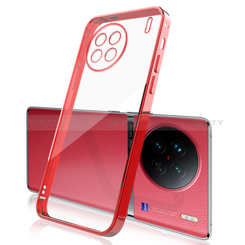 Coque Ultra Fine TPU Souple Housse Etui Transparente H03 pour Vivo X90 5G Rouge Plus