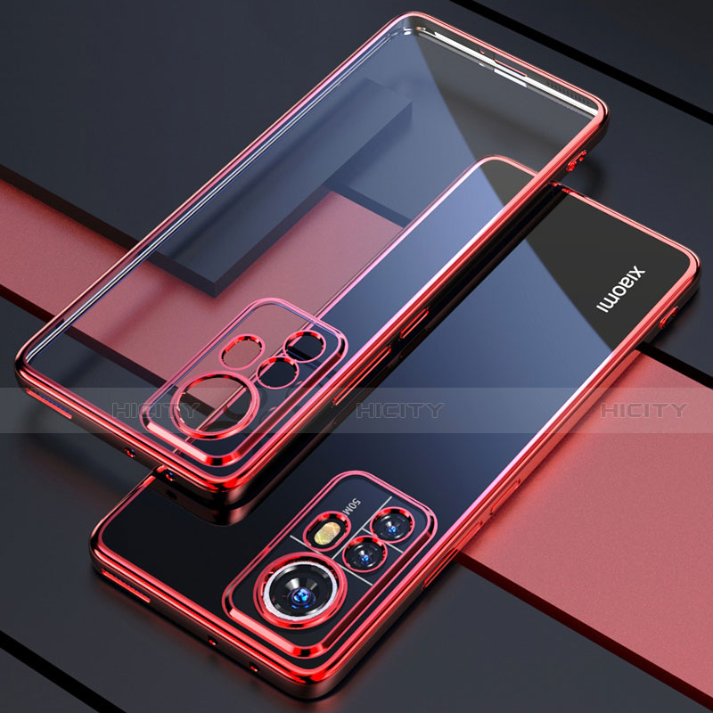 Coque Ultra Fine TPU Souple Housse Etui Transparente H03 pour Xiaomi Mi 12 5G Rouge Plus