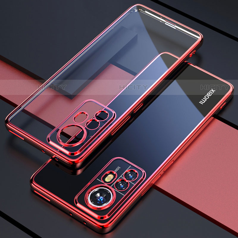 Coque Ultra Fine TPU Souple Housse Etui Transparente H03 pour Xiaomi Mi 12 Pro 5G Rouge Plus