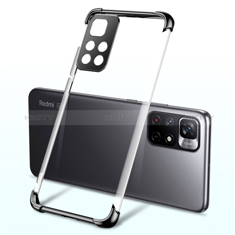 Coque Ultra Fine TPU Souple Housse Etui Transparente H03 pour Xiaomi Redmi Note 11T 5G Noir Plus