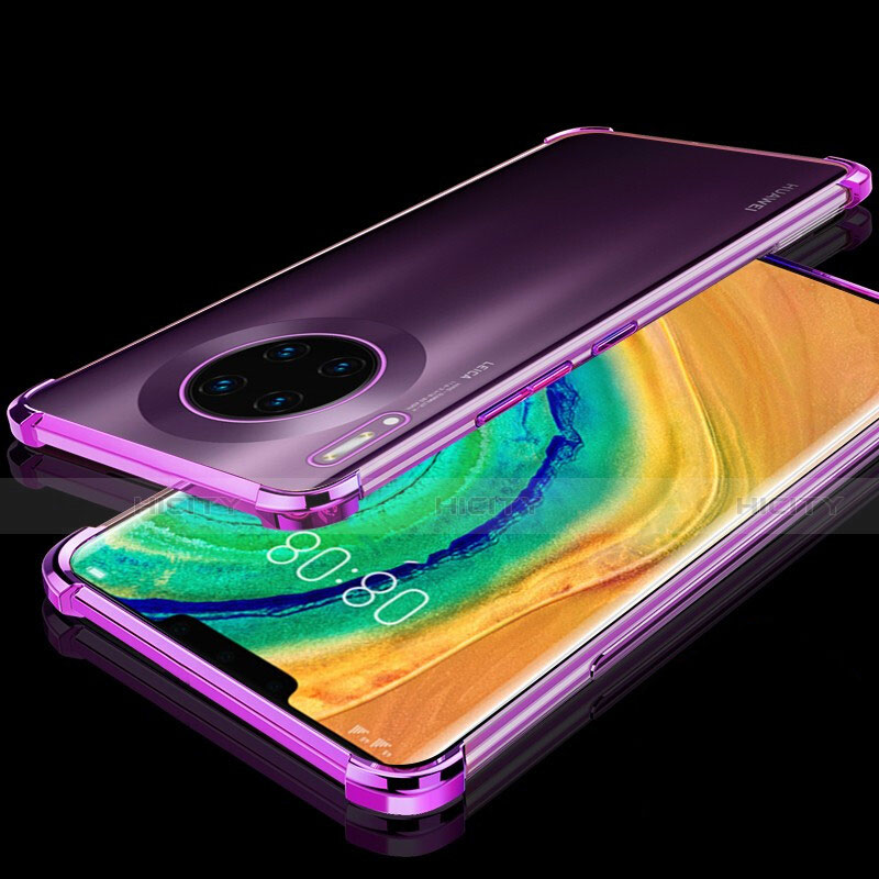 Coque Ultra Fine TPU Souple Housse Etui Transparente H04 pour Huawei Mate 30 Pro 5G Violet Plus