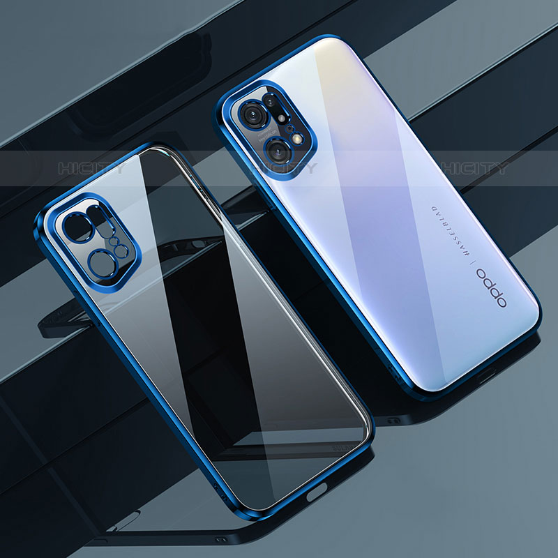 Coque Ultra Fine TPU Souple Housse Etui Transparente H04 pour Oppo Find X5 Pro 5G Bleu Plus