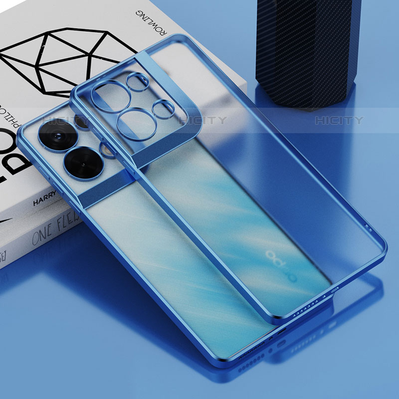 Coque Ultra Fine TPU Souple Housse Etui Transparente H04 pour Oppo Reno8 Pro+ Plus 5G Bleu Plus