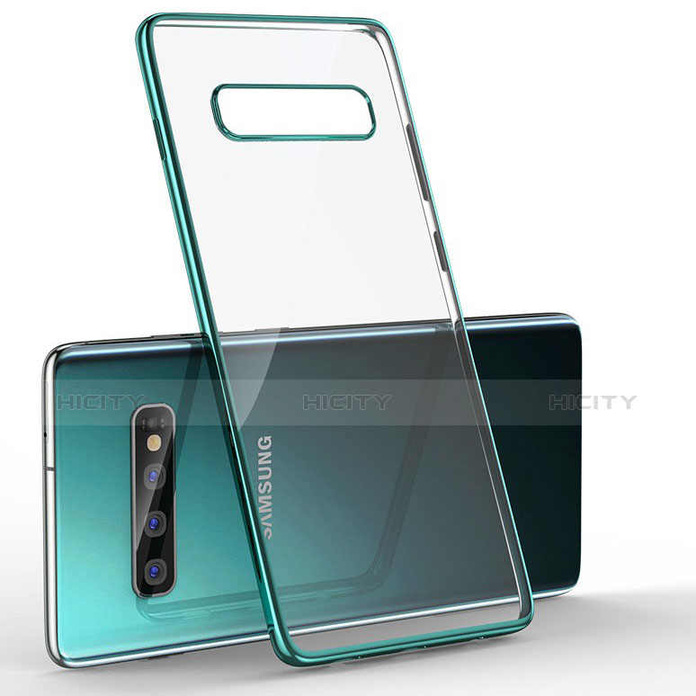 Coque Ultra Fine TPU Souple Housse Etui Transparente H04 pour Samsung Galaxy S10 Plus Vert Plus