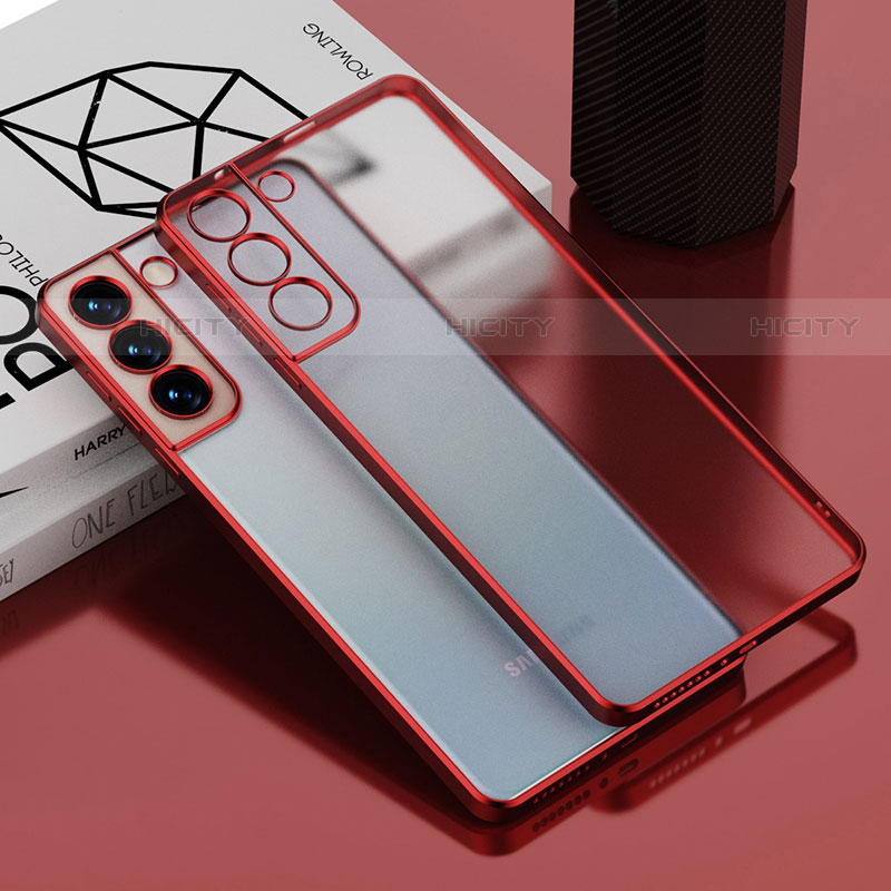 Coque Ultra Fine TPU Souple Housse Etui Transparente H04 pour Samsung Galaxy S21 FE 5G Rouge Plus