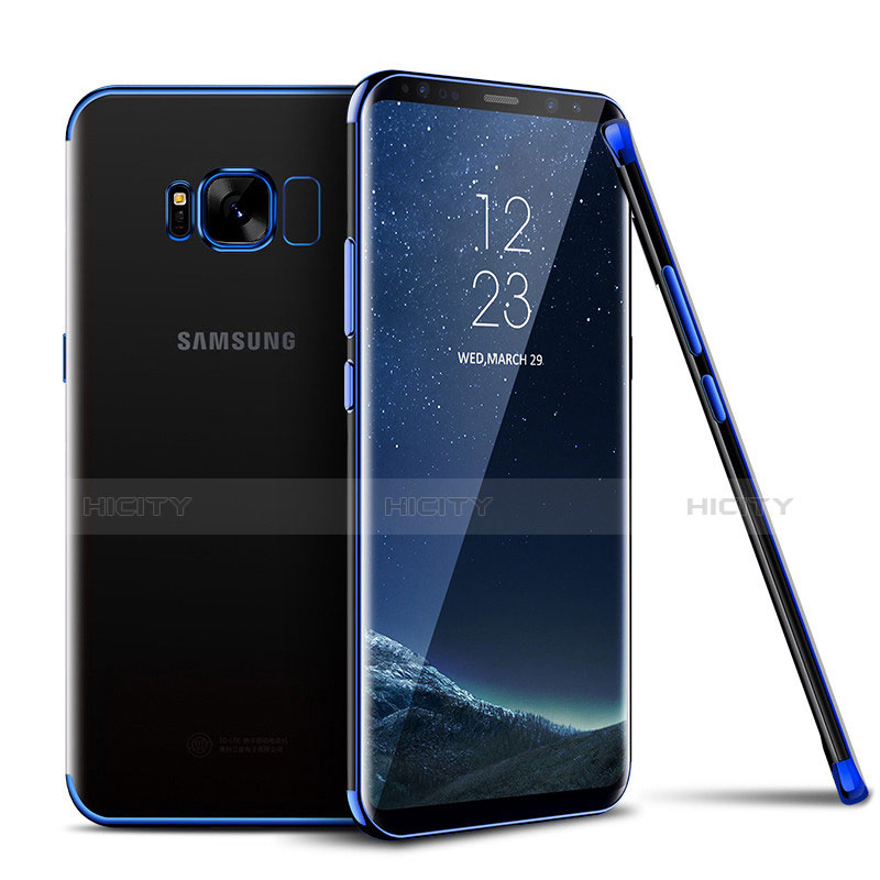 Coque Ultra Fine TPU Souple Housse Etui Transparente H04 pour Samsung Galaxy S8 Bleu Plus