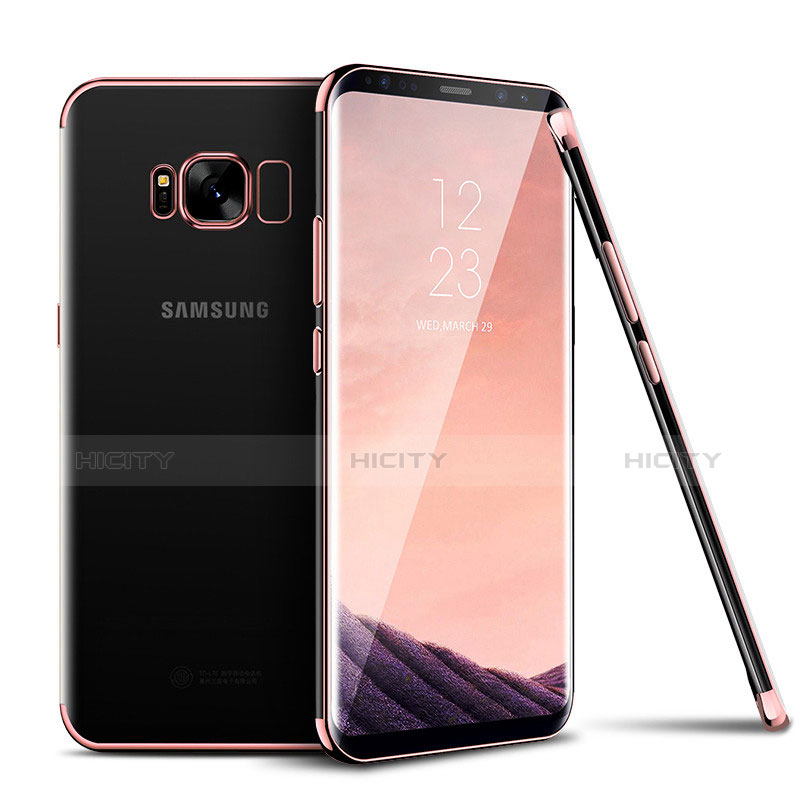 Coque Ultra Fine TPU Souple Housse Etui Transparente H04 pour Samsung Galaxy S8 Or Rose Plus