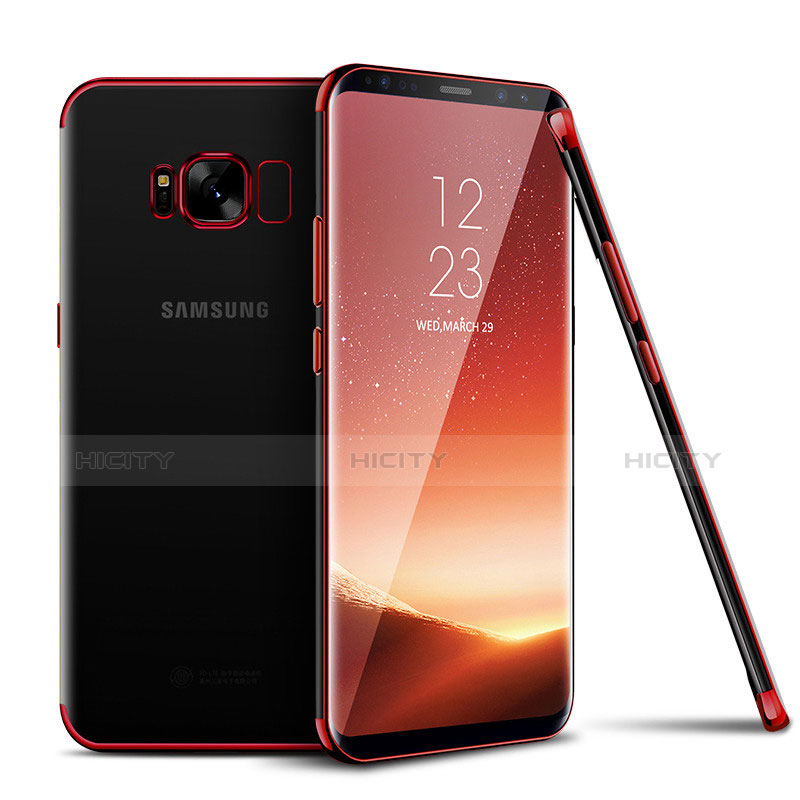 Coque Ultra Fine TPU Souple Housse Etui Transparente H04 pour Samsung Galaxy S8 Rouge Plus