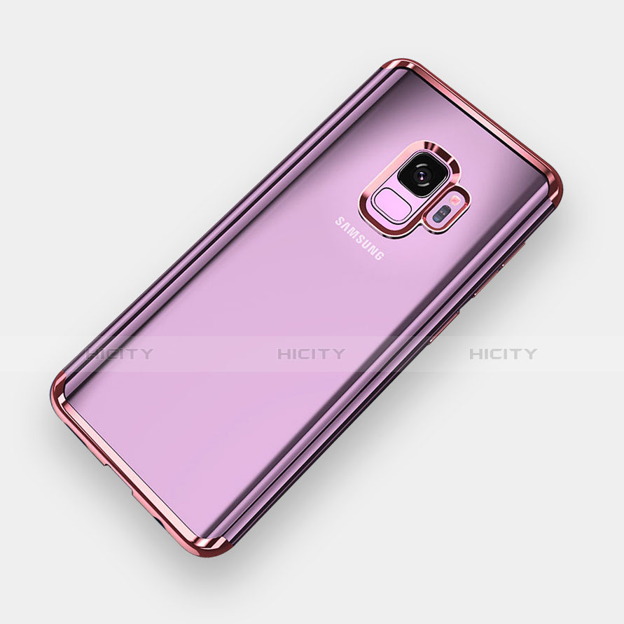 Coque Ultra Fine TPU Souple Housse Etui Transparente H04 pour Samsung Galaxy S9 Or Rose Plus