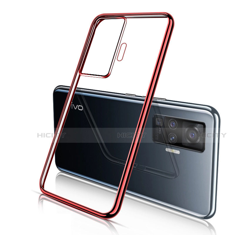 Coque Ultra Fine TPU Souple Housse Etui Transparente H04 pour Vivo X50 Pro 5G Rouge Plus