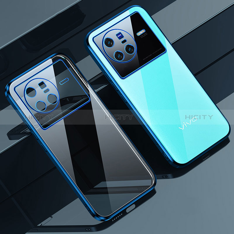 Coque Ultra Fine TPU Souple Housse Etui Transparente H04 pour Vivo X80 5G Bleu Plus