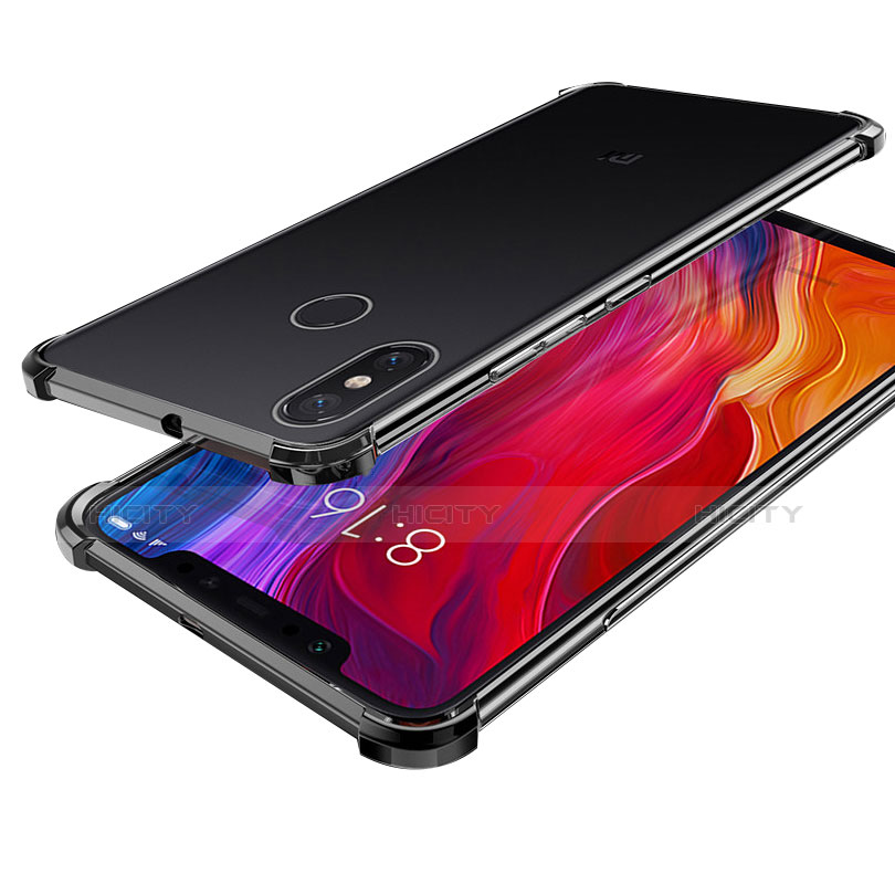 Coque Ultra Fine TPU Souple Housse Etui Transparente H04 pour Xiaomi Mi 8 Noir Plus