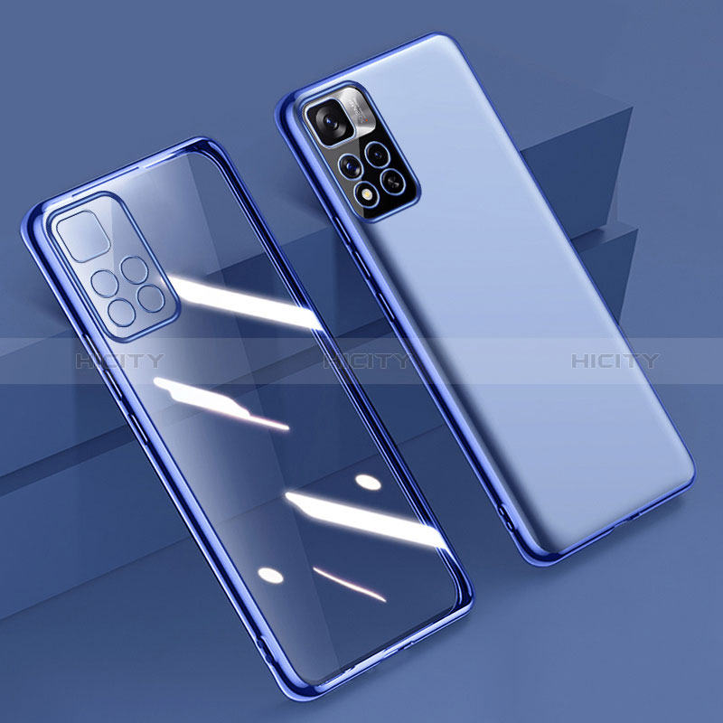 Coque Ultra Fine TPU Souple Housse Etui Transparente H04 pour Xiaomi Poco X4 NFC Bleu Plus