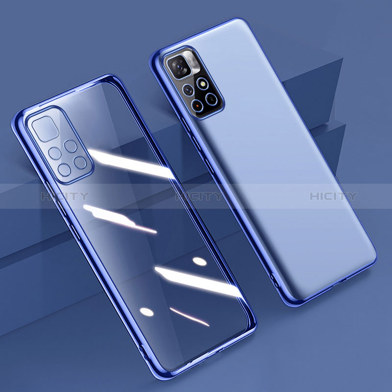 Coque Ultra Fine TPU Souple Housse Etui Transparente H04 pour Xiaomi Redmi Note 11S 5G Bleu Plus