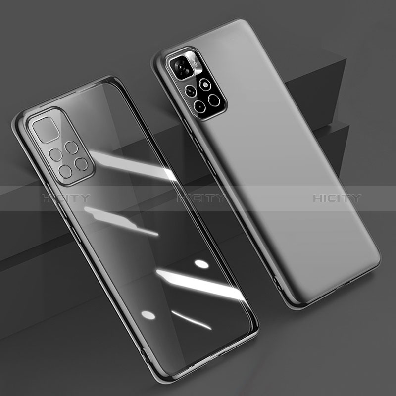 Coque Ultra Fine TPU Souple Housse Etui Transparente H04 pour Xiaomi Redmi Note 11S 5G Noir Plus