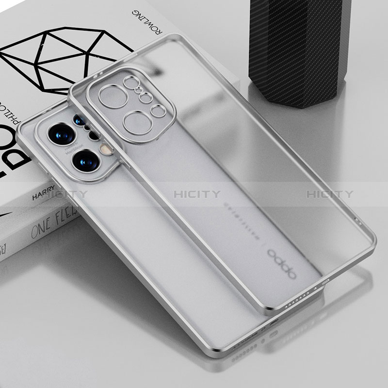 Coque Ultra Fine TPU Souple Housse Etui Transparente H05 pour Oppo Find X5 5G Argent Plus