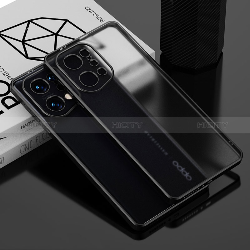 Coque Ultra Fine TPU Souple Housse Etui Transparente H05 pour Oppo Find X5 5G Noir Plus