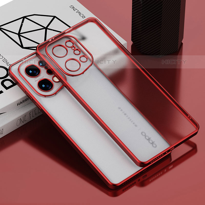 Coque Ultra Fine TPU Souple Housse Etui Transparente H05 pour Oppo Find X5 Pro 5G Rouge Plus