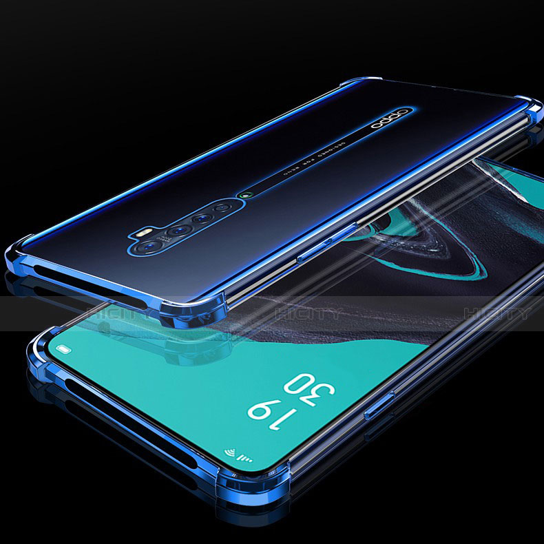 Coque Ultra Fine TPU Souple Housse Etui Transparente H05 pour Oppo Reno2 Bleu Plus