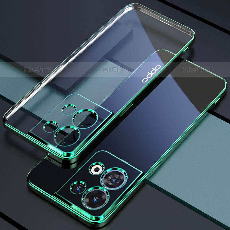 Coque Ultra Fine TPU Souple Housse Etui Transparente H05 pour Oppo Reno8 5G Vert Plus