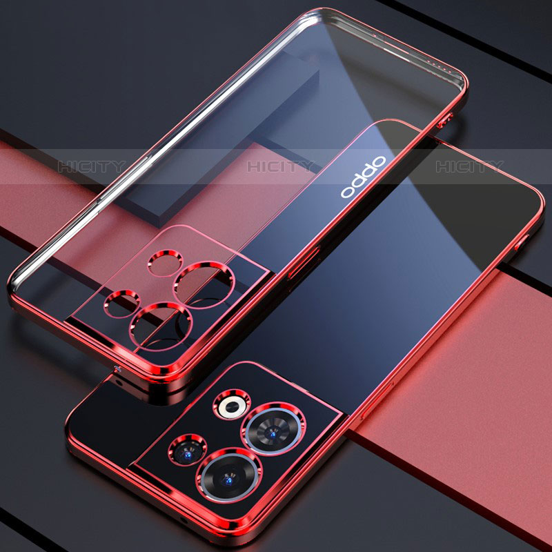 Coque Ultra Fine TPU Souple Housse Etui Transparente H05 pour Oppo Reno8 Pro 5G Rouge Plus