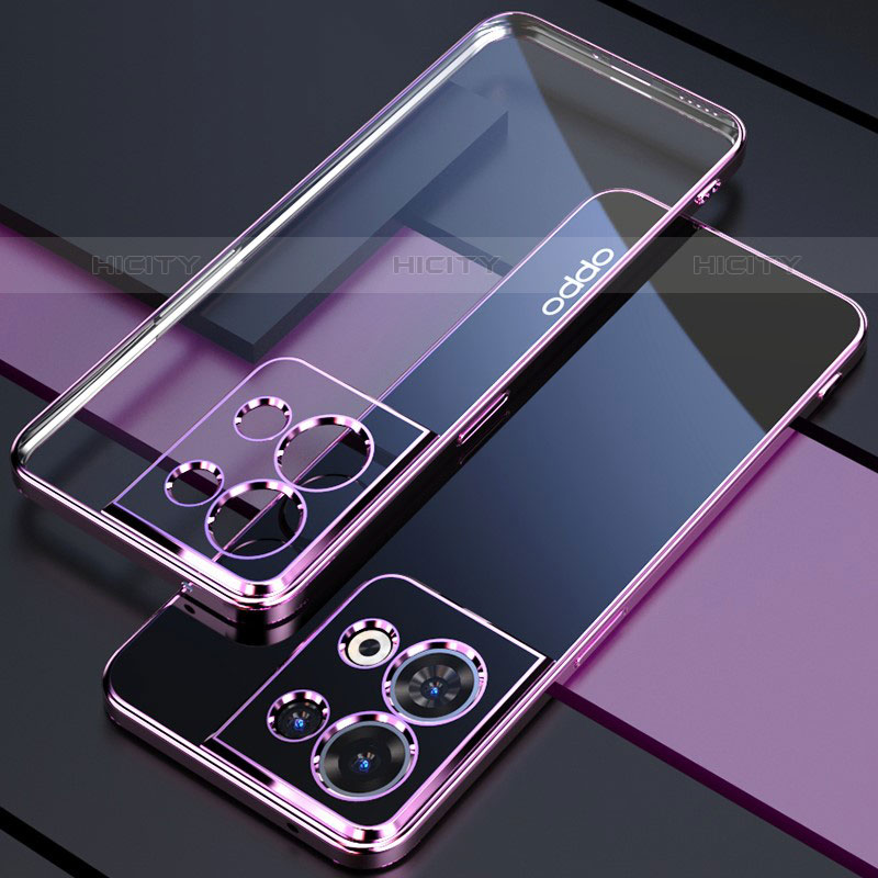 Coque Ultra Fine TPU Souple Housse Etui Transparente H05 pour Oppo Reno9 Pro 5G Violet Plus