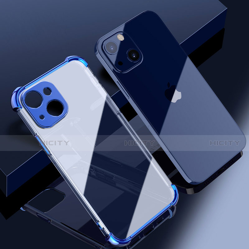 Coque Ultra Fine TPU Souple Housse Etui Transparente H06 pour Apple iPhone 13 Bleu Plus