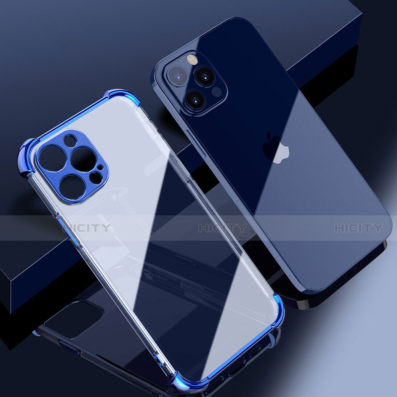 Coque Ultra Fine TPU Souple Housse Etui Transparente H06 pour Apple iPhone 13 Pro Bleu Plus