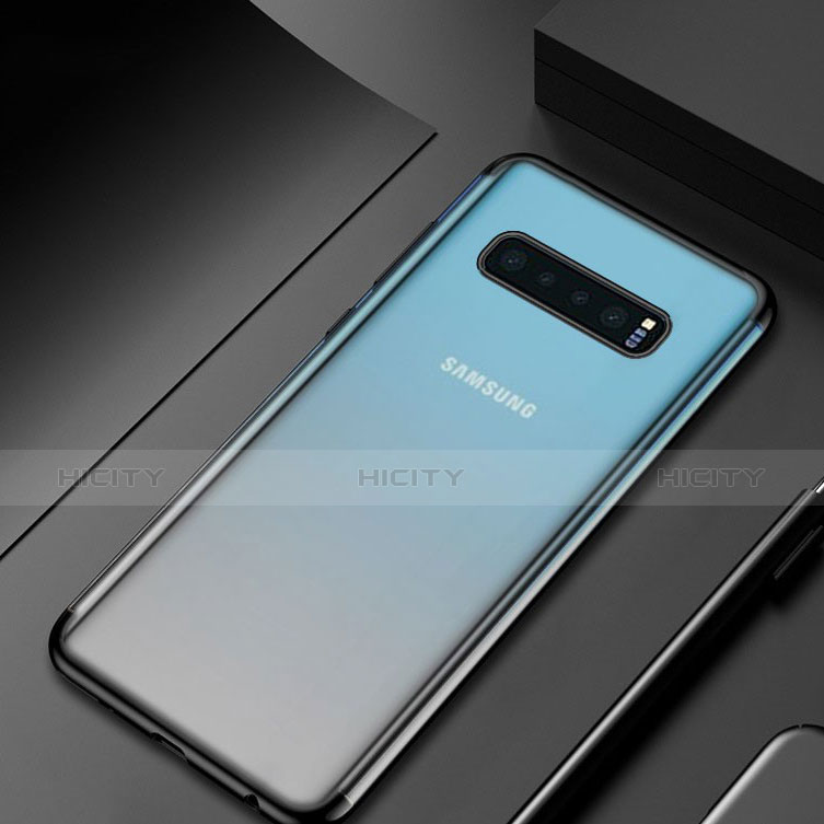 Coque Ultra Fine TPU Souple Housse Etui Transparente H06 pour Samsung Galaxy S10 Plus Noir Plus