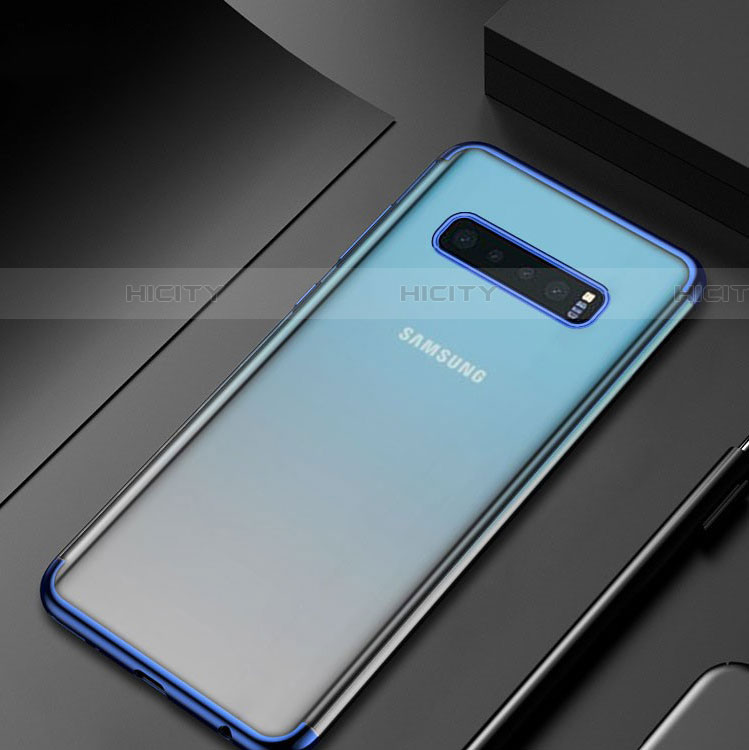 Coque Ultra Fine TPU Souple Housse Etui Transparente H07 pour Samsung Galaxy S10 5G Bleu Plus