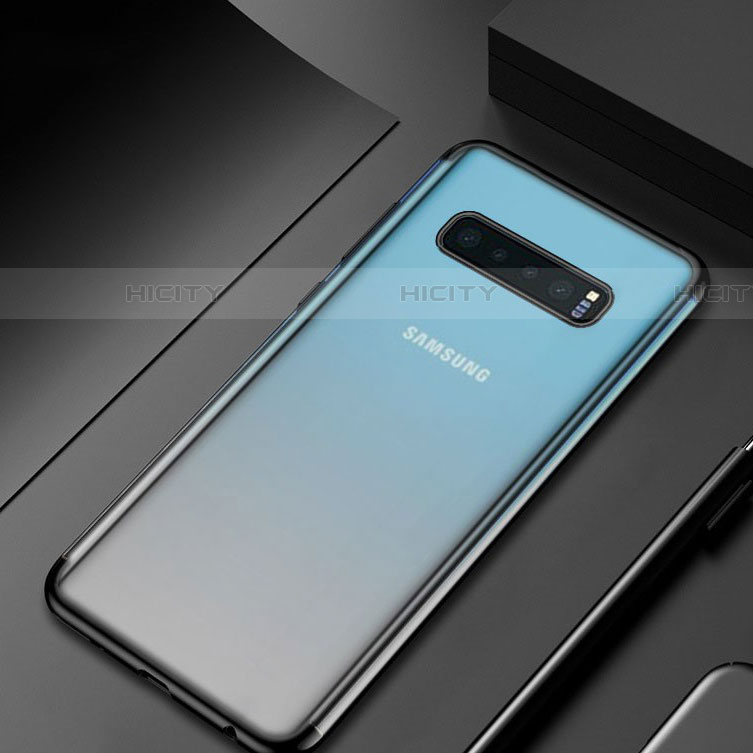 Coque Ultra Fine TPU Souple Housse Etui Transparente H07 pour Samsung Galaxy S10 5G Noir Plus