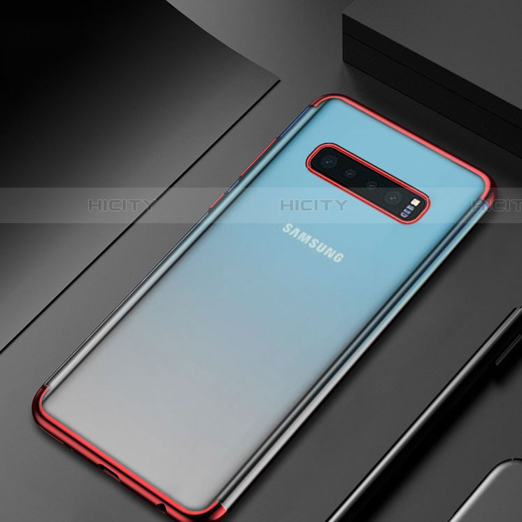 Coque Ultra Fine TPU Souple Housse Etui Transparente H07 pour Samsung Galaxy S10 5G Rouge Plus