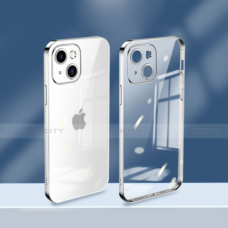 Coque Ultra Fine TPU Souple Housse Etui Transparente H08 pour Apple iPhone 13 Mini Argent Plus