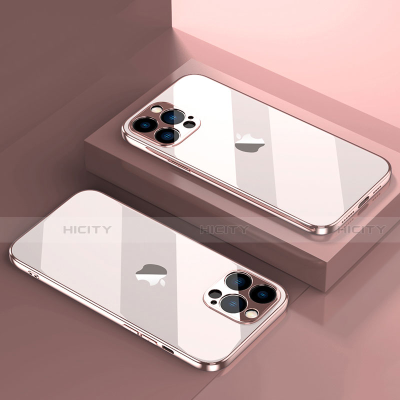 Coque Ultra Fine TPU Souple Housse Etui Transparente H08 pour Apple iPhone 13 Pro Or Rose Plus