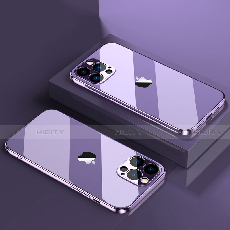 Coque Ultra Fine TPU Souple Housse Etui Transparente H08 pour Apple iPhone 13 Pro Violet Plus