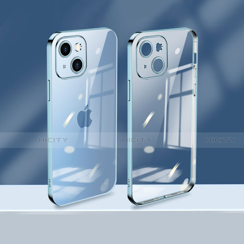 Coque Ultra Fine TPU Souple Housse Etui Transparente H08 pour Apple iPhone 14 Bleu Plus