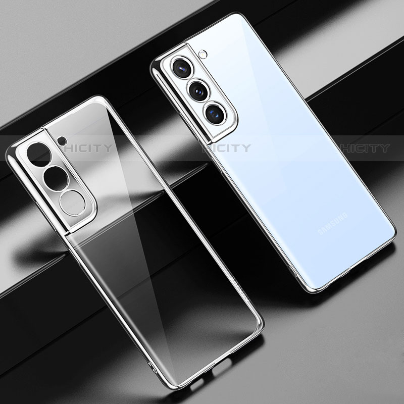 Coque Ultra Fine TPU Souple Housse Etui Transparente H08 pour Samsung Galaxy S21 FE 5G Argent Plus