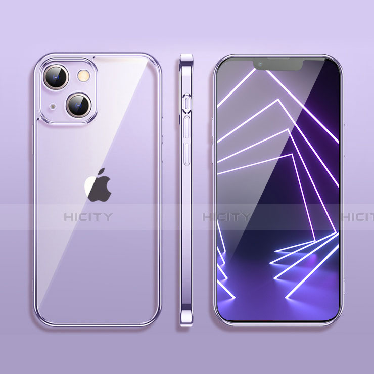 Coque Ultra Fine TPU Souple Housse Etui Transparente H09 pour Apple iPhone 13 Mini Violet Plus