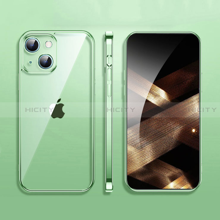 Coque Ultra Fine TPU Souple Housse Etui Transparente H09 pour Apple iPhone 15 Plus Vert Plus