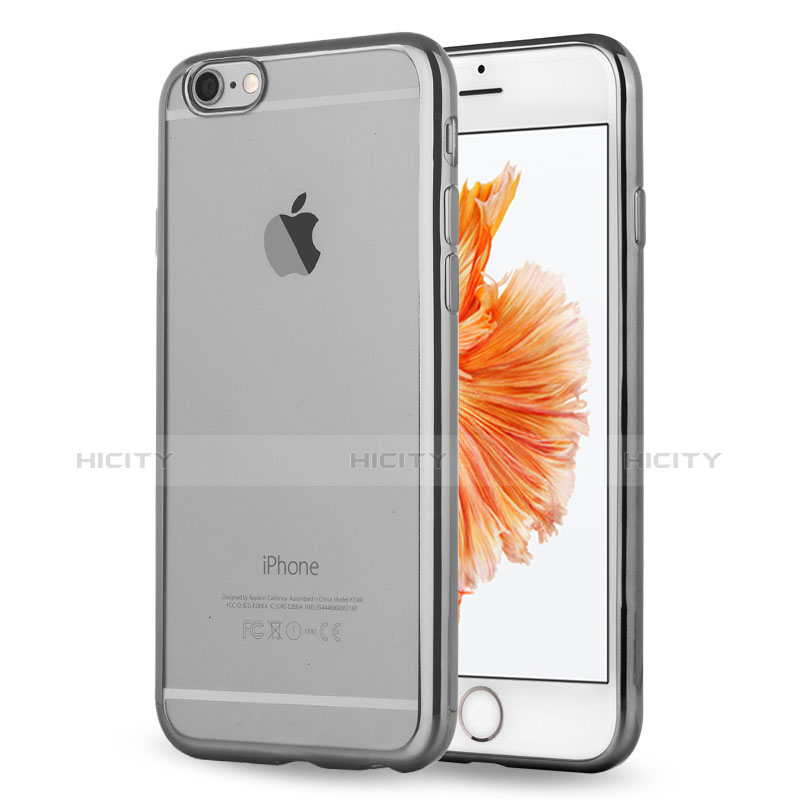 Coque Ultra Fine TPU Souple Housse Etui Transparente H17 pour Apple iPhone 6 Gris Plus