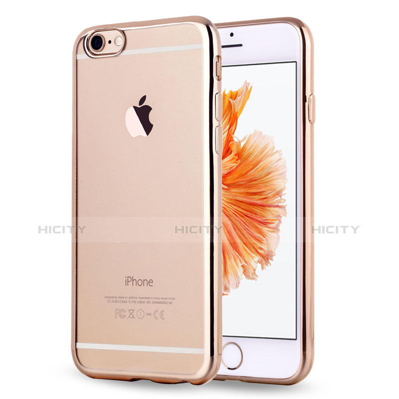 Coque Ultra Fine TPU Souple Housse Etui Transparente H17 pour Apple iPhone 6 Or Plus