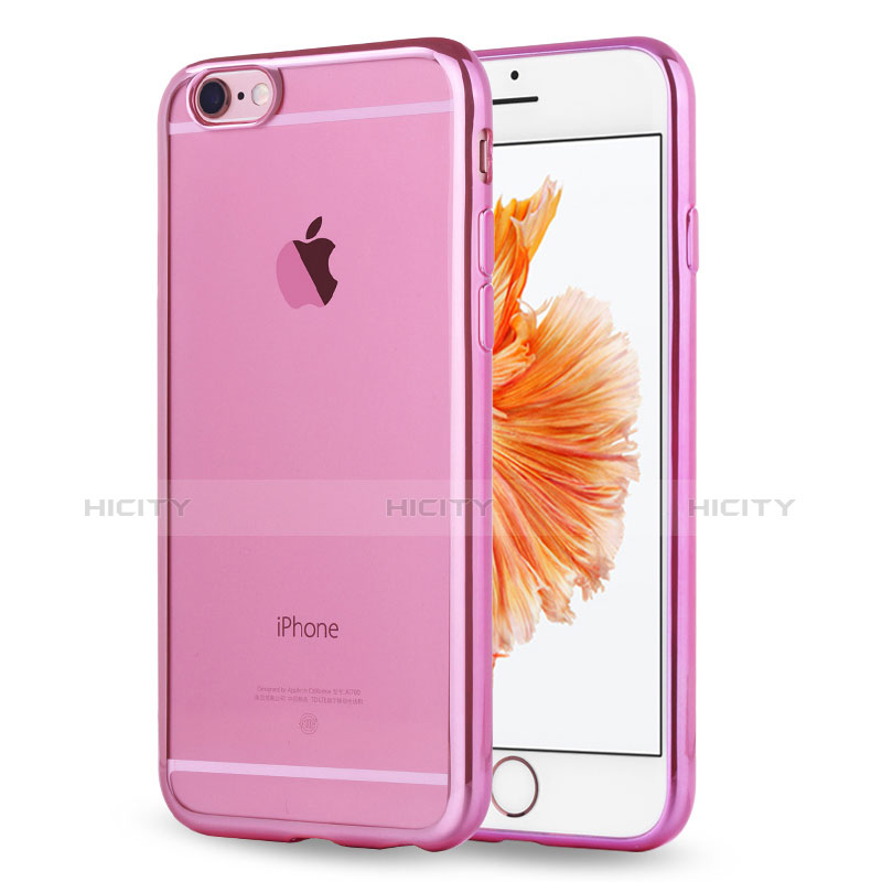 Coque Ultra Fine TPU Souple Housse Etui Transparente H17 pour Apple iPhone 6 Rose Plus