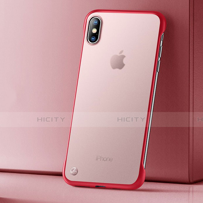 Coque Ultra Fine TPU Souple Housse Etui Transparente HT01 pour Apple iPhone Xs Max Rouge Plus