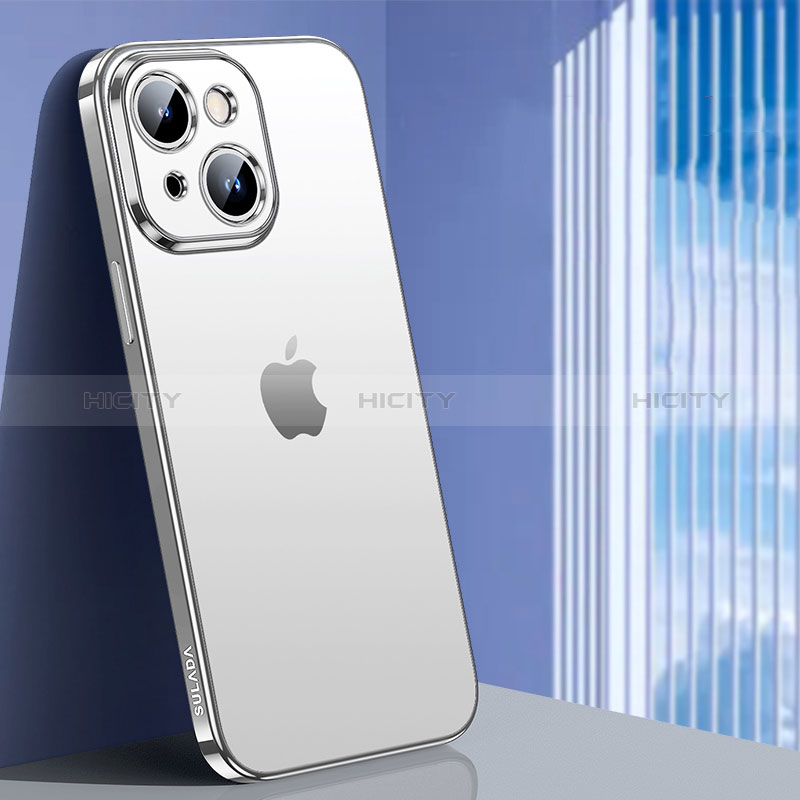 Coque Ultra Fine TPU Souple Housse Etui Transparente LD1 pour Apple iPhone 14 Argent Plus