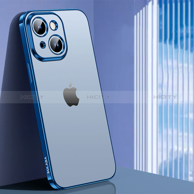 Coque Ultra Fine TPU Souple Housse Etui Transparente LD1 pour Apple iPhone 14 Bleu Plus